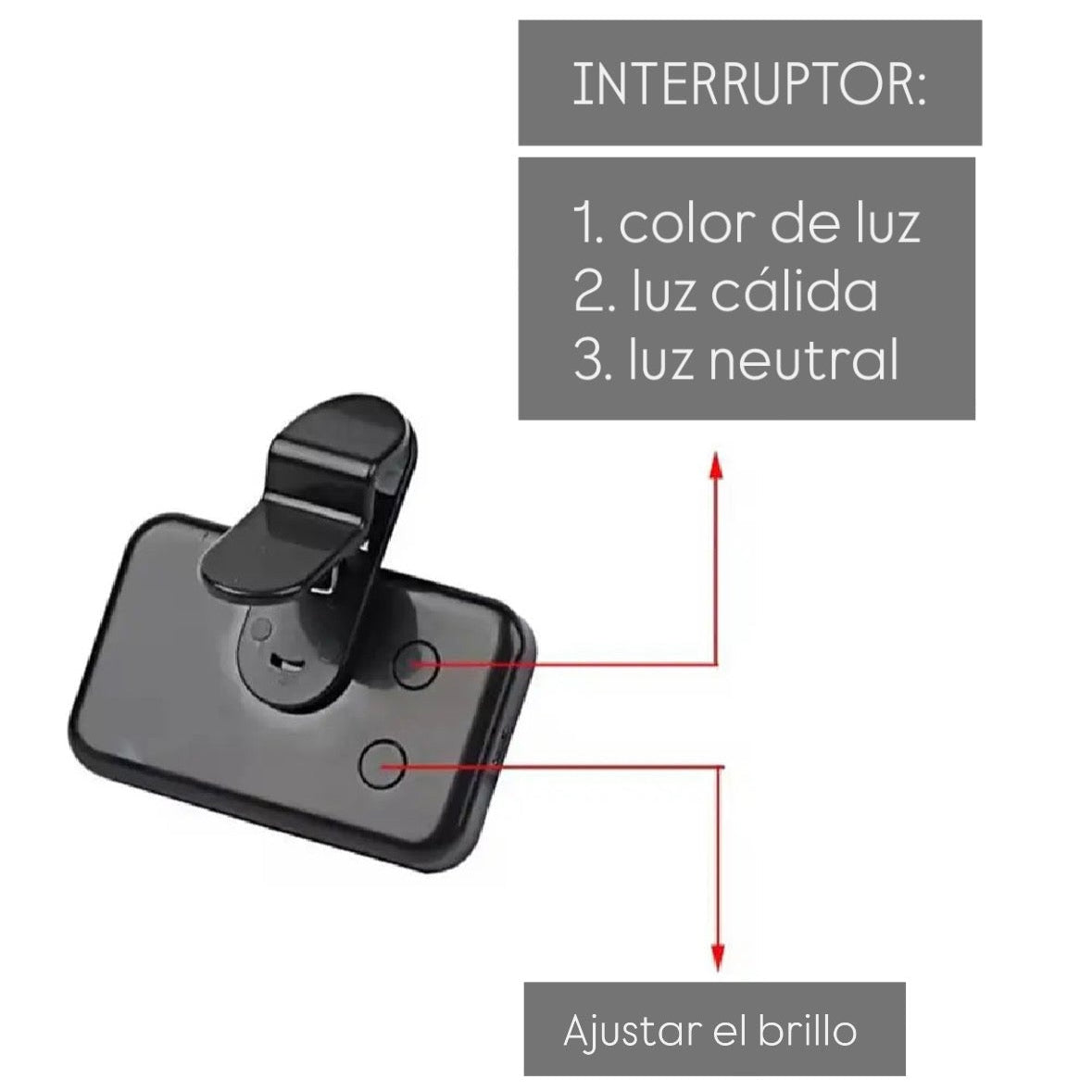 Luz LED portátil para selfies y videollamadas - 3 modos de iluminación